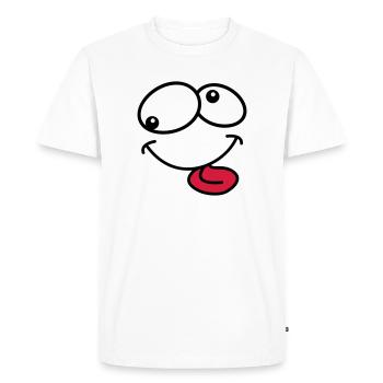 Stupid Crazy Grimace Comic Cartoon Face - Men's Premium Organic T-Shirt - white - Front - Nico (187cm)