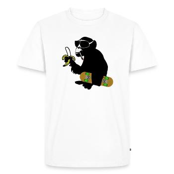 singe de planche à roulettes - T-shirt Premium bio Homme - blanc - Devant - Nico (187cm)