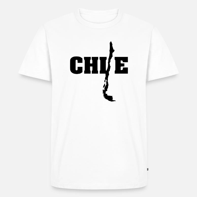 Chile (ID: 002004) - Männer Premium Bio T-Shirt - Weiß