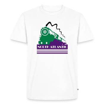 Chemin de fer Art Déco de l’Atlantique Nord - T-shirt Premium bio Homme - blanc - Devant - Nico (187cm)
