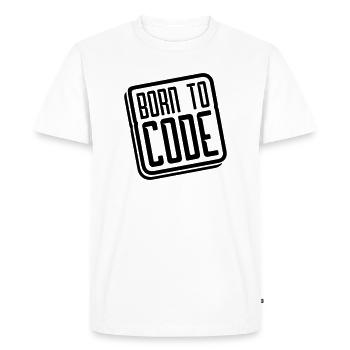 logo born to code - Men's Premium Organic T-Shirt - white - Front - Nico (187cm)