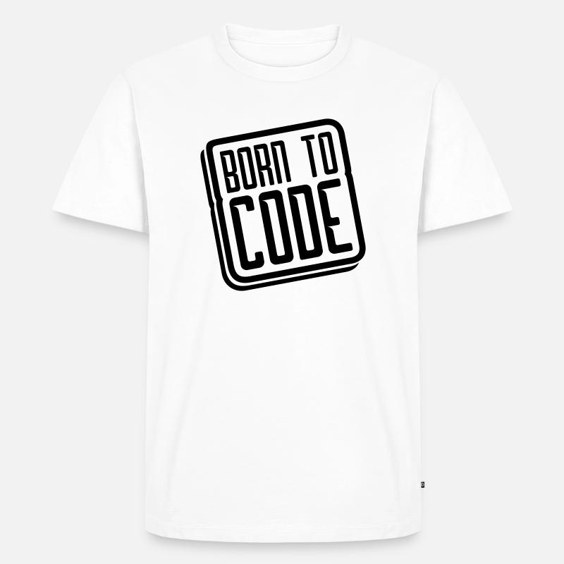logo born to code - Männer Premium Bio T-Shirt - Weiß
