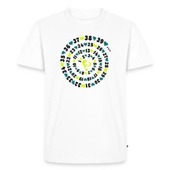 nombres temps cœurs amour - T-shirt Premium bio Homme - blanc - Devant - Nico (187cm)