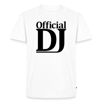 Text Official DJ - Men's Premium Organic T-Shirt - white - Front - Nico (187cm)