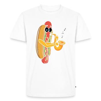 Saxophoniste Saxophone Wurst Musicien - T-shirt Premium bio Homme - blanc - Devant - Nico (187cm)