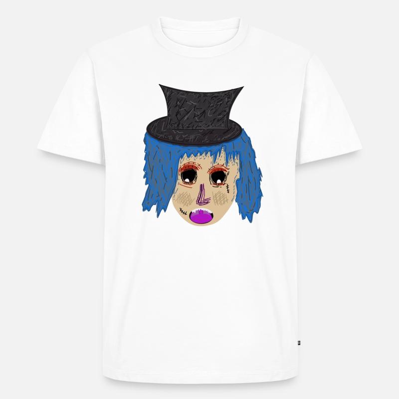 Crazy, cool, fancy „Blue Head“ - Männer Premium Bio T-Shirt - Weiß