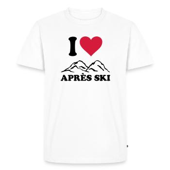 I love Après ski Mountains après-ski party - Men's Premium Organic T-Shirt - white - Front - Nico (187cm)