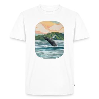 Marées et pics - Whale ́s Horizon - T-shirt Premium bio Homme - blanc - Devant - Nico (187cm)