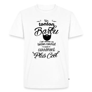 Un tonton barbu c'est carrément plus cool - T-shirt Premium bio Homme - blanc - Devant - Nico (187cm)