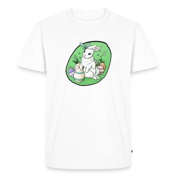Lapin de Pâques - T-shirt Premium bio Homme - blanc - Devant - Nico (187cm)