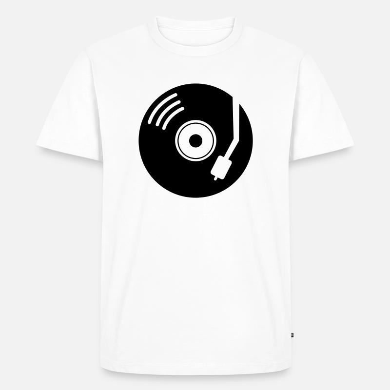 Vinyl Turntable - Männer Premium Bio T-Shirt - Weiß