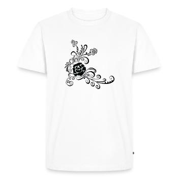 Black Rose Vine Ornament - Men's Premium Organic T-Shirt - white - Front - Nico (187cm)