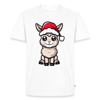 Alpaca Llama Christmas - Men's Premium Organic T-Shirt - white - Front - Nico (187cm)