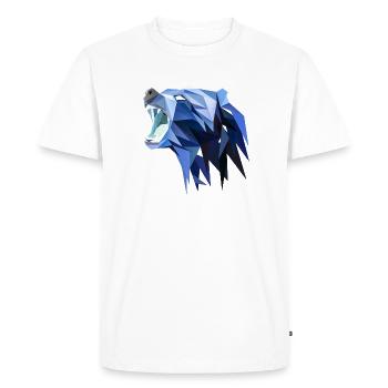 Abstract Polygon Grizzly Bear Blue - Men's Premium Organic T-Shirt - white - Front - Nico (187cm)