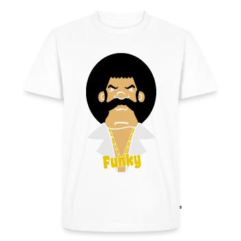 funky - T-shirt Premium bio Homme - blanc - Devant - Nico (187cm)