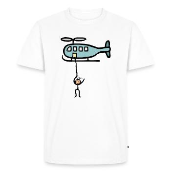 Descente en rappel Escalade en hélicoptère - T-shirt Premium bio Homme - blanc - Devant - Nico (187cm)