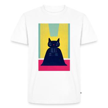 Dark Cat Rétro - T-shirt Premium bio Homme - blanc - Devant - Nico (187cm)