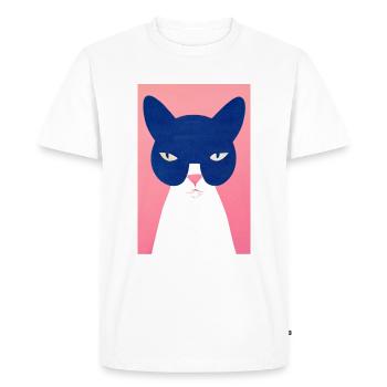 Gangsta Cat Rétro - T-shirt Premium bio Homme - blanc - Devant - Nico (187cm)