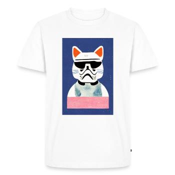 Storm Cat Rétro - T-shirt Premium bio Homme - blanc - Devant - Nico (187cm)