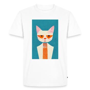 Tokyo Cat Rétro - T-shirt Premium bio Homme - blanc - Devant - Nico (187cm)