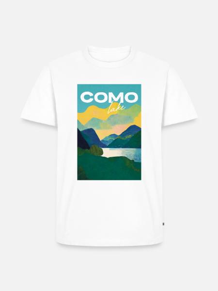 Lake Como Old Travel Poster Retro - Men's Premium Organic T-Shirt - white