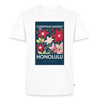 Christmas Market Honolulu Poster USA 1960 - Men's Premium Organic T-Shirt - white - Front - Nico (187cm)