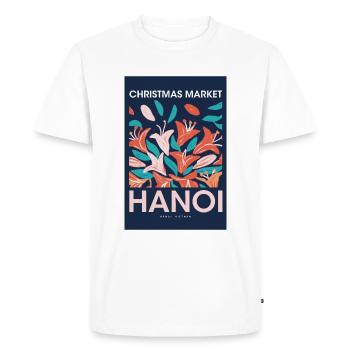 Christmas Market Hanoi Poster Vietnam 1960 - Men's Premium Organic T-Shirt - white - Front - Nico (187cm)