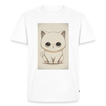 Dessin chaton blanc - T-shirt Premium bio Homme - blanc - Devant - Nico (187cm)