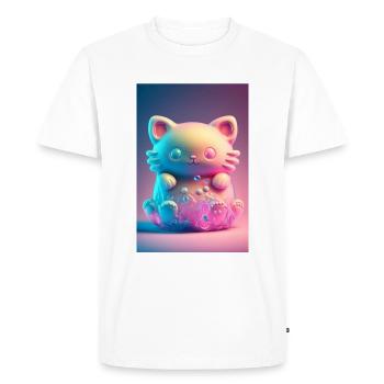 Chat coloré - T-shirt Premium bio Homme - blanc - Devant - Nico (187cm)
