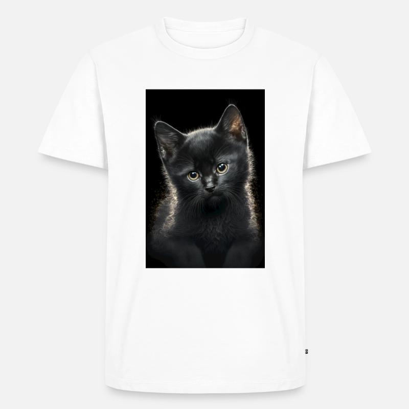 Schwarzes Kätzchen - Männer Premium Bio T-Shirt - Weiß