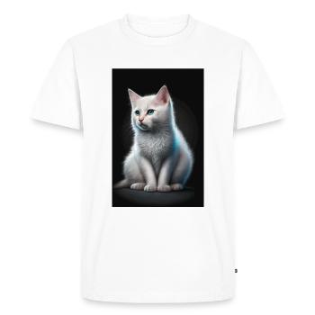 Chat blanc - T-shirt Premium bio Homme - blanc - Devant - Nico (187cm)