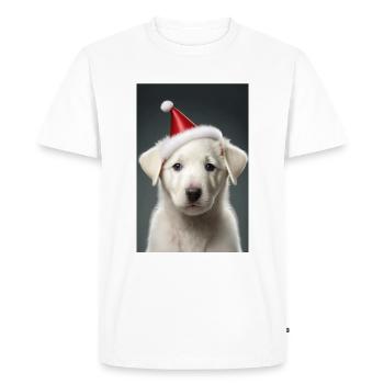 Chiot blanc noël - T-shirt Premium bio Homme - blanc - Devant - Nico (187cm)