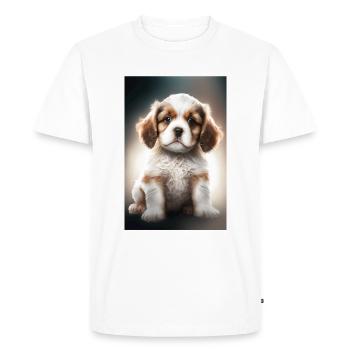 Chiot Cavalier King Charles - T-shirt Premium bio Homme - blanc - Devant - Nico (187cm)