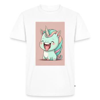 Bébé licorne - T-shirt Premium bio Homme - blanc - Devant - Nico (187cm)