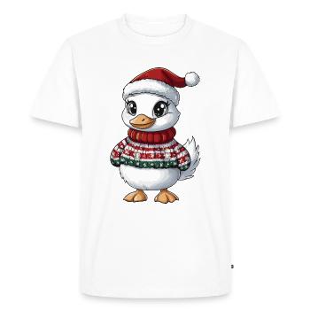 Goose Christmas Comic - Men's Premium Organic T-Shirt - white - Front - Nico (187cm)