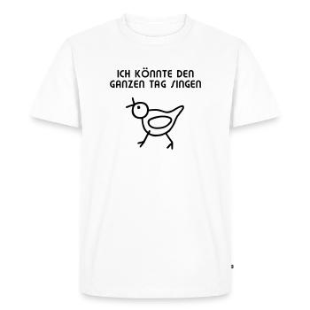 Vogel - Den ganzen Tag singen - Men's Premium Organic T-Shirt - white - Front - Nico (187cm)