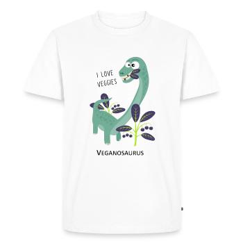 Dinosaure Veganosaurus - T-shirt Premium bio Homme - blanc - Devant - Nico (187cm)