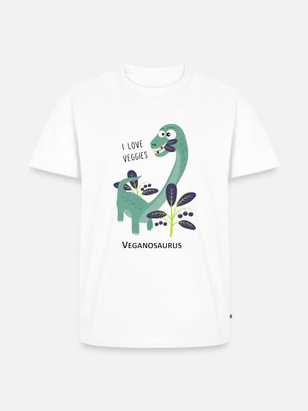 Dinosaur Veganosaurus - Men's Premium Organic T-Shirt - white