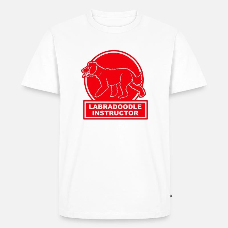 Labradoodle Instructor in red - Männer Premium Bio T-Shirt - Weiß