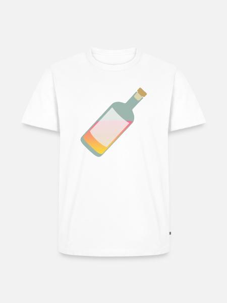 Flasche mit Etikett - Männer Premium Bio T-Shirt - Weiß
