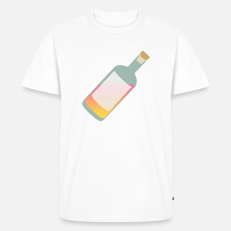 Flasche mit Etikett - Männer Premium Bio T-Shirt - Weiß