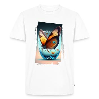 Papillon Fondant - T-shirt Premium bio Homme - blanc - Devant - Nico (187cm)