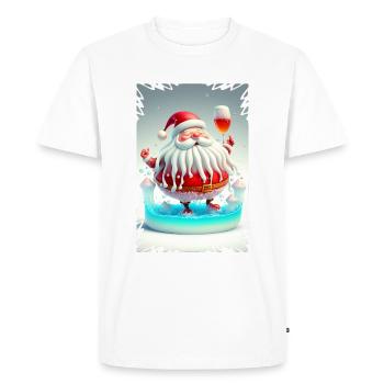 Père Noel en Gelée - T-shirt Premium bio Homme - blanc - Devant - Nico (187cm)