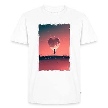 Amour Illustration Design Minimaliste - T-shirt Premium bio Homme - blanc - Devant - Nico (187cm)