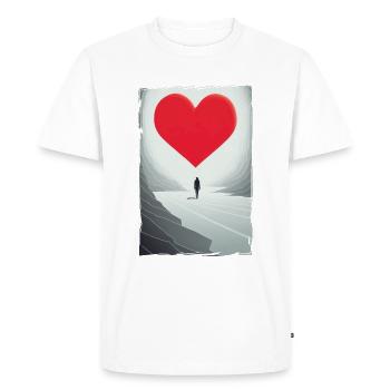 Amour Illustration Design Minimaliste - T-shirt Premium bio Homme - blanc - Devant - Nico (187cm)