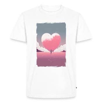 Amour Illustration Design Minimaliste - T-shirt Premium bio Homme - blanc - Devant - Nico (187cm)