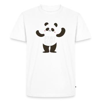 Restez heureux Panda - T-shirt Premium bio Homme - blanc - Devant - Nico (187cm)