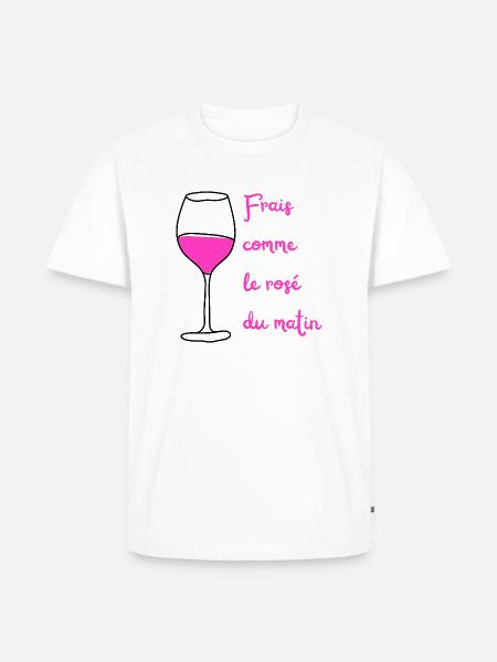 Frisch wie morgendlicher Rosé - Männer Premium Bio T-Shirt - Weiß