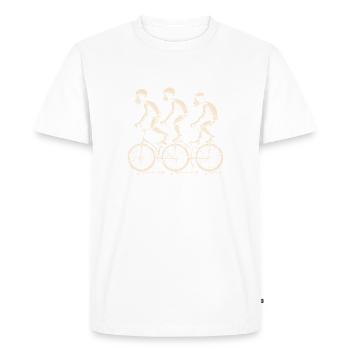 Vélo // Singe à vélo (sable) - T-shirt Premium bio Homme - blanc - Devant - Nico (187cm)