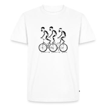 Bicyclette // Singe à vélo (noir) - T-shirt Premium bio Homme - blanc - Devant - Nico (187cm)